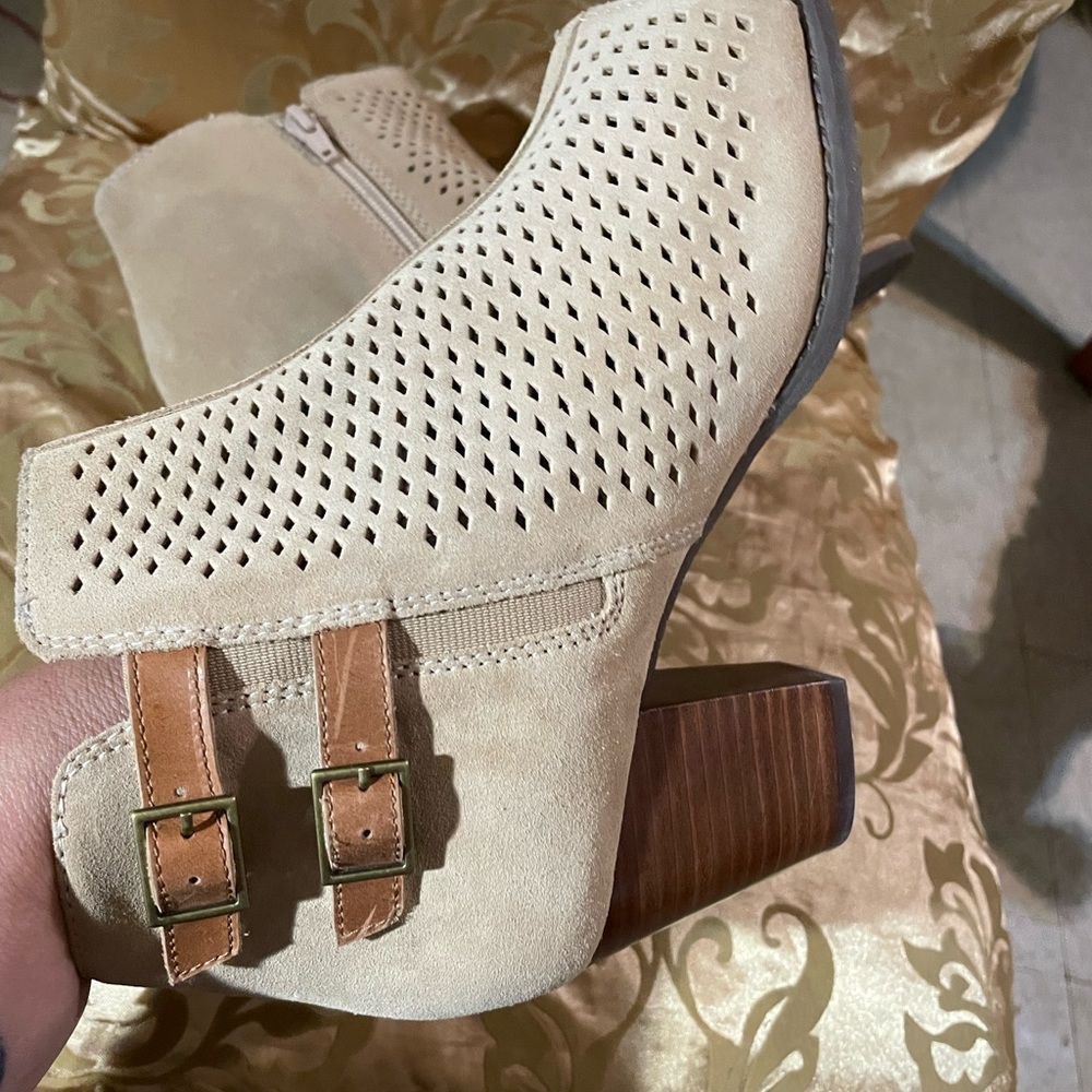 Vionic Beige Perforated Ankle Booties - image 1